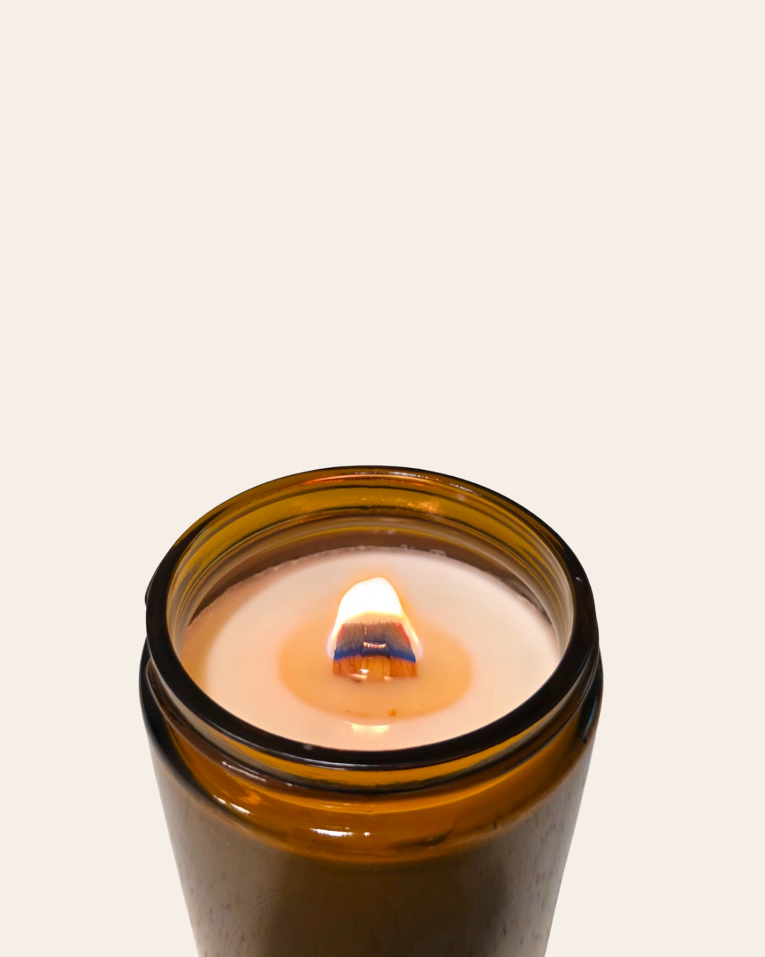 Bougie à mèche de bois - Romarin + Sel de mer