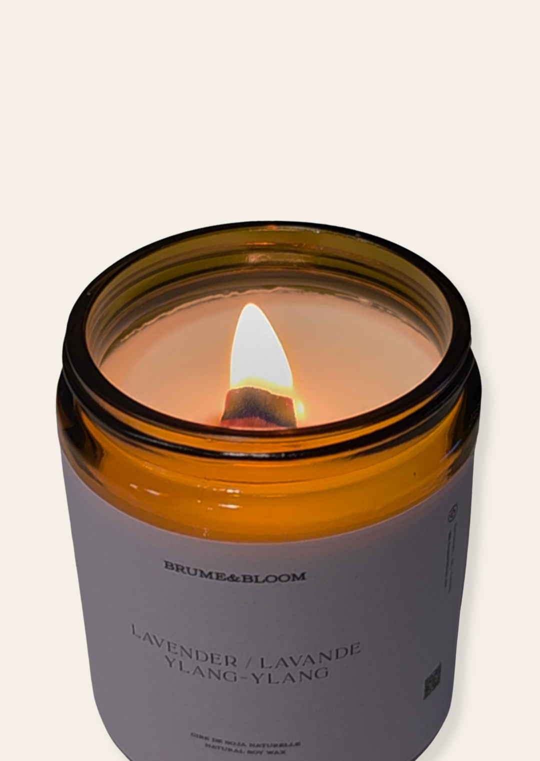 Wooden wick candle - Lavender + Ylang-Ylang