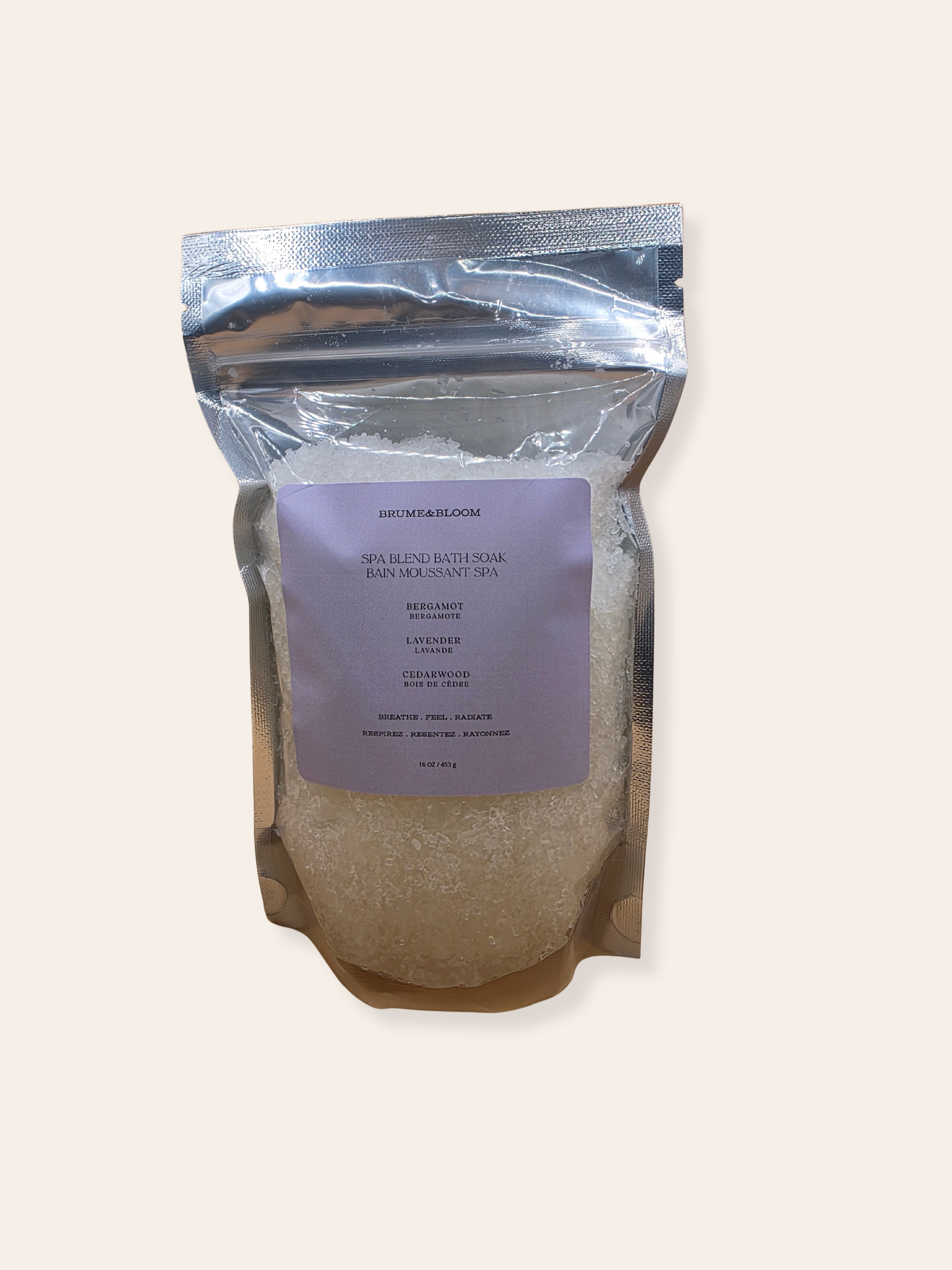 Sel de bain Bergamote Lavande et Bois de cèdre - Brume&Bloom