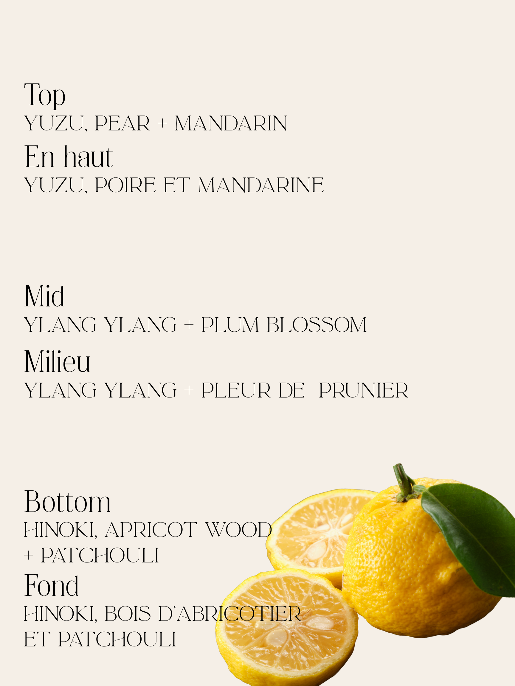 Wooden wick candle - Yuzu + Hinoki